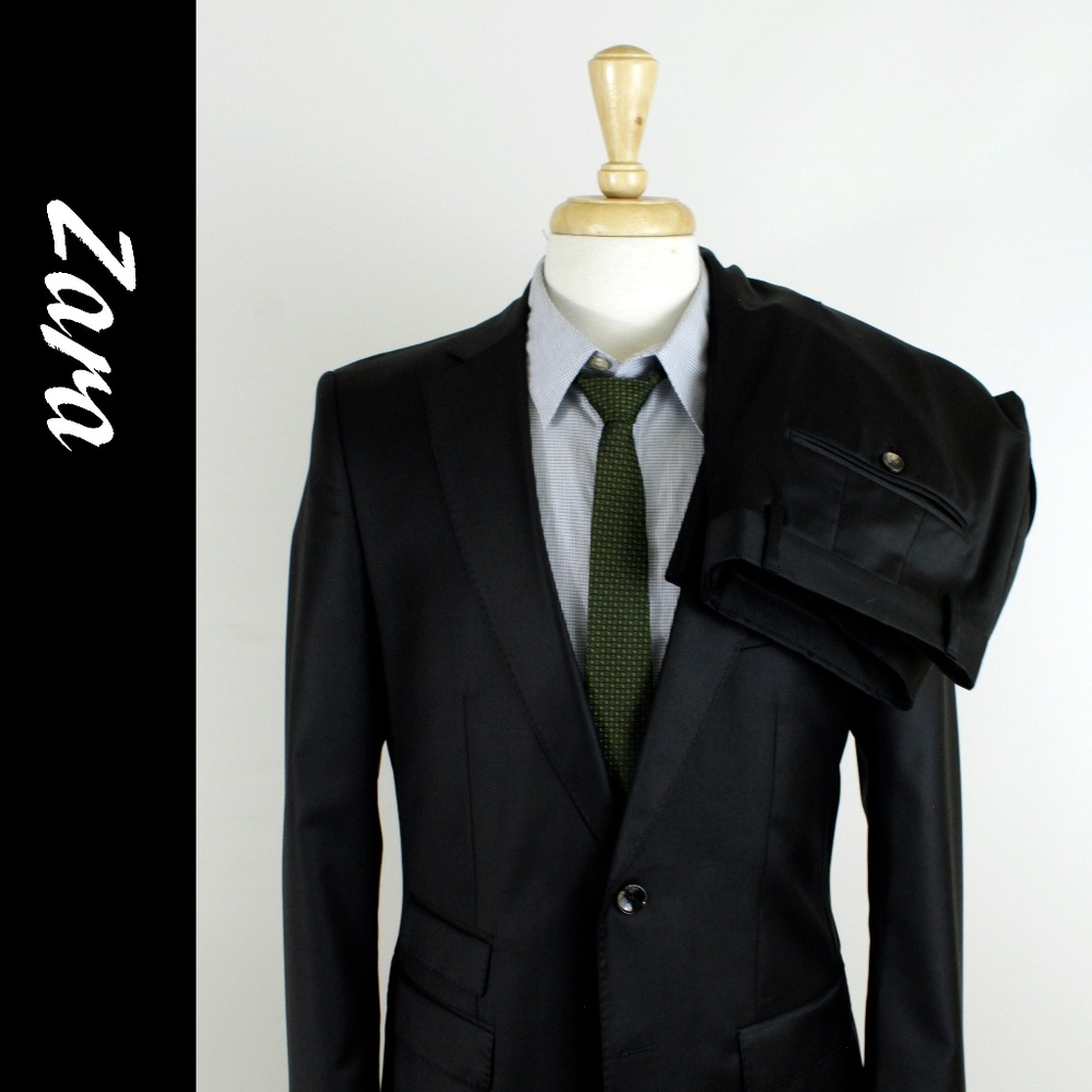 Zara 48/38 Gray 2-Piece Full Suit 31-K